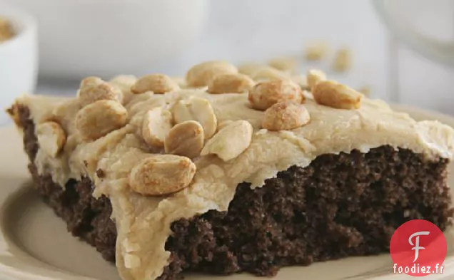 Gâteau en Feuille de Chocolat avec Glaçage au Beurre d'Arachide