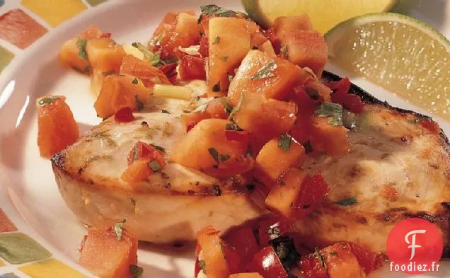 Espadon grillé avec Salsa à la Papaye