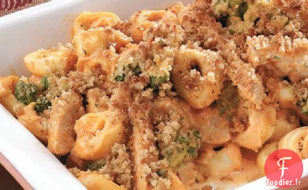 Poulet Grillé et Tortellinis à la Crème de Poivron Rouge Rôti