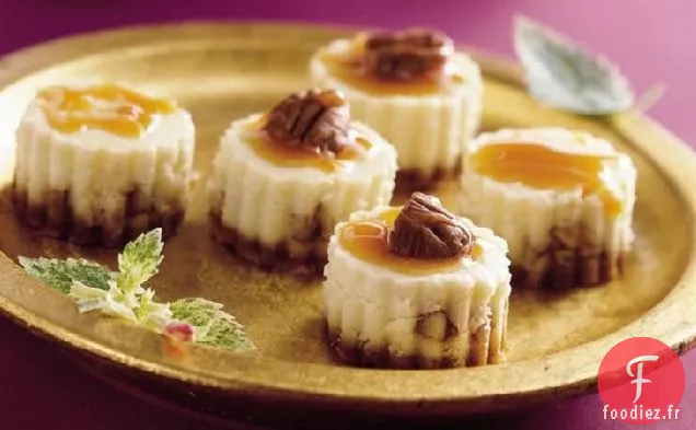 Bouchées de Cheesecake au Caramel et aux Pacanes