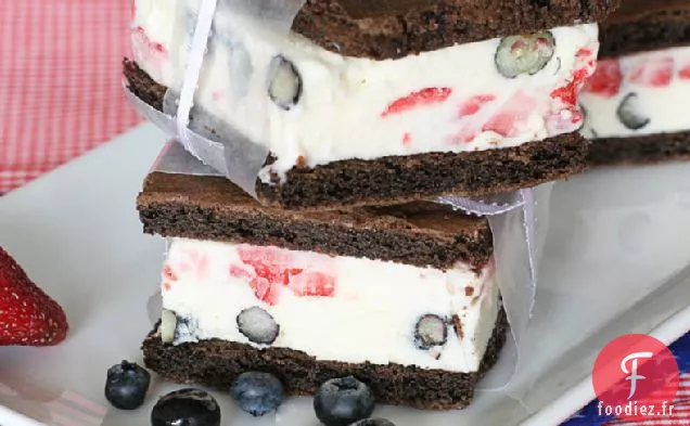Sandwichs à la Crème Glacée Rouge, Blanche et Bleue