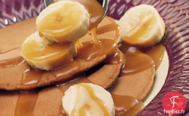 Crêpes au Cacao avec Garniture Crémeuse au Caramel et à la Banane