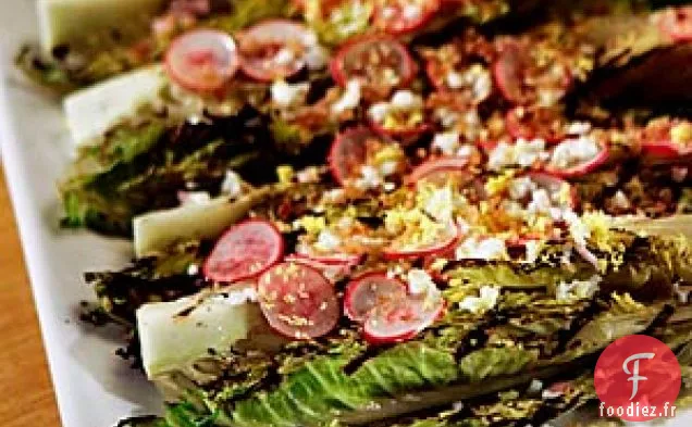 Romaine Grillée Aux Radis, Œufs Durs Et Bre Grillée