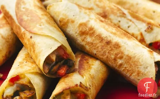 Flautas Poêlées aux Champignons et au Fromage