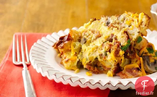 Bacon Mijoté, Cheddar Fumé et Cocotte d'Œufs