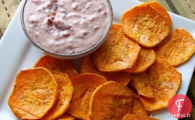 Croustilles de Patates Douces à l'Aïoli aux Canneberges