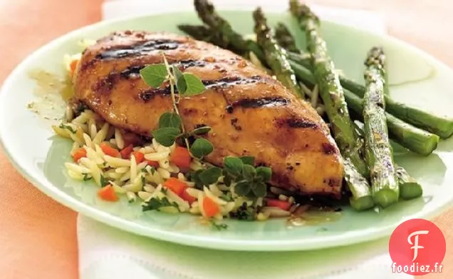Poulet Grillé à la Sauce à la Pêche à l'Origan