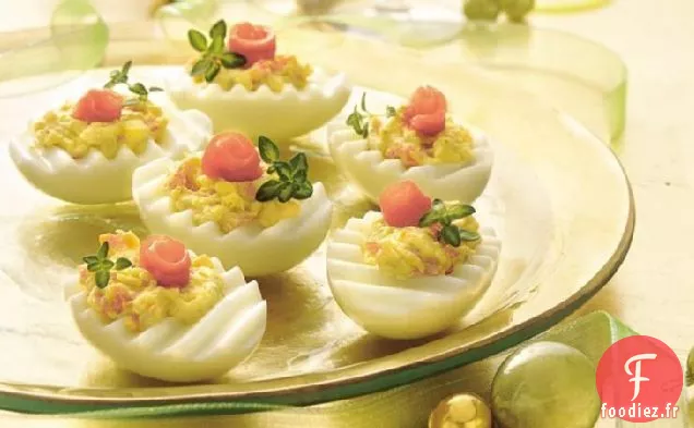 Oeufs Farcis au Saumon Fumé et Fromage aux Herbes
