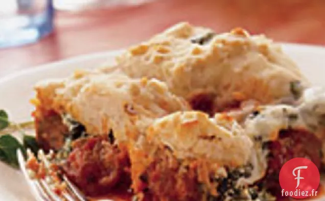 Biscuit Italien aux Boulettes de Viande et aux Épinards