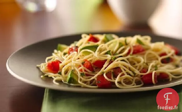 Pâtes aux Cheveux d'Ange à l'Avocat et aux Tomates