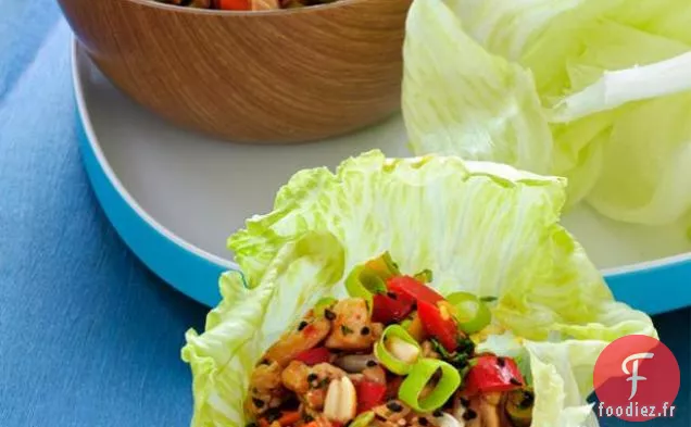 Tasses de Laitue Au Poulet Asiatique