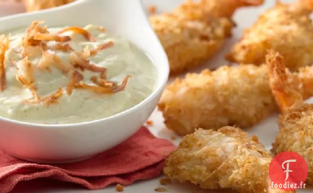 Trempette au Curry de Noix de coco aux Crevettes