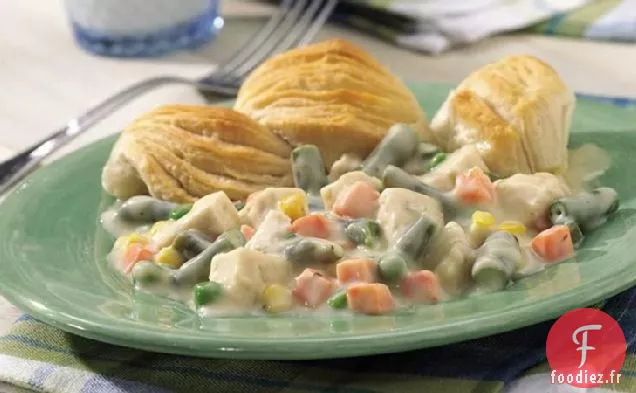 Cuisson au Poulet et aux Légumes Garnie de Biscuits