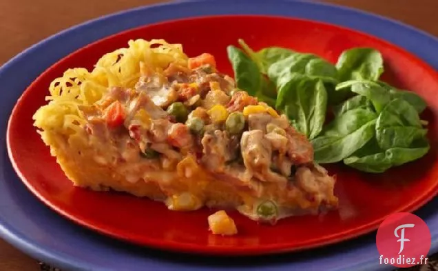 Tarte Spaghetti au Poulet au Fromage