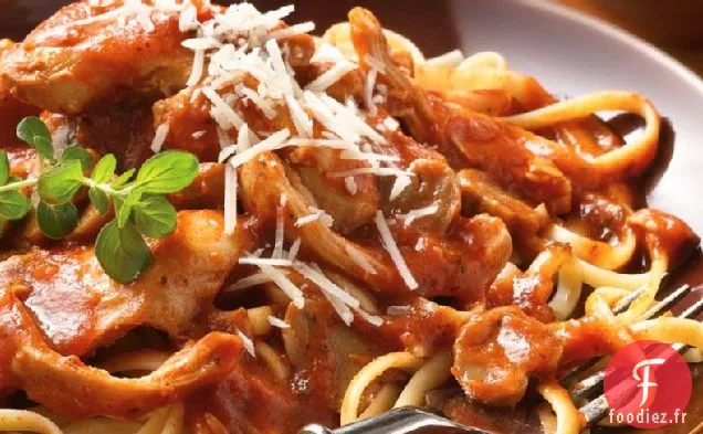 Cacciatore de Poulet à la Mijoteuse avec Linguine