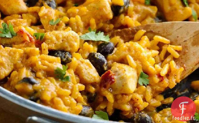 Poêle Enchilada au Fromage à la Citrouille et aux Haricots Noirs