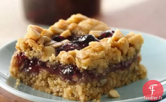 Barres à Biscuits au Beurre d'Arachide et à la Confiture Sans Gluten