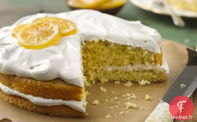 Gâteau au citron avec Glaçage au thé Irlandais pour le petit-déjeuner