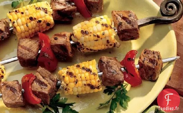 Brochettes de Bœuf et de Maïs Grillées