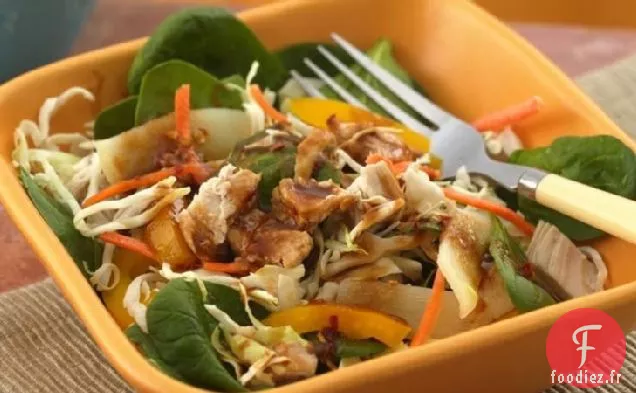 Salade De Poulet Asiatique Avec Vinaigrette Aux Arachides Et Au Soja