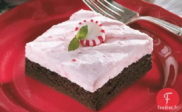 Dessert Crémeux au Brownie Garni de Menthe Poivrée
