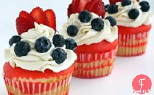 Cupcakes au Drapeau avec Crème au Beurre à la Vanille