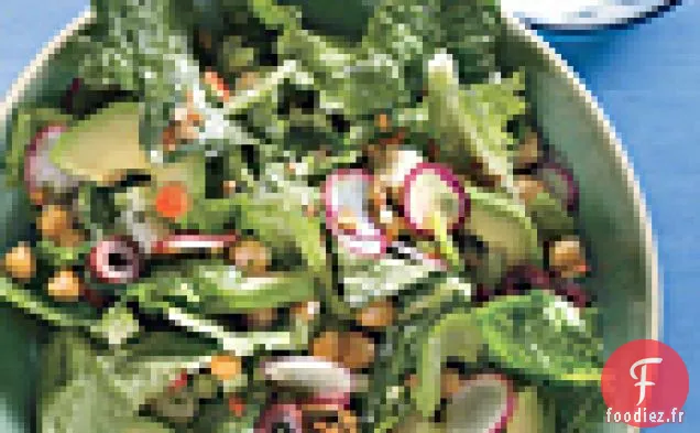 Salade d'Hiver avec Vinaigrette au Citron et au Yogourt