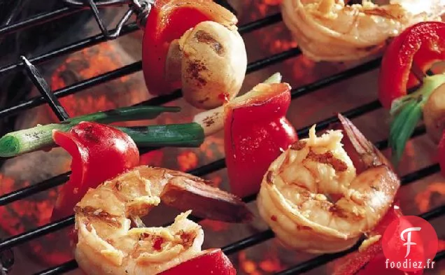 Brochettes de Crevettes au Gingembre