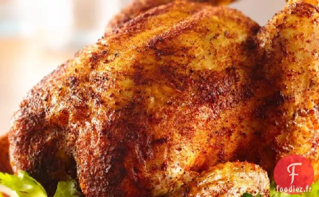 Poulet aux herbes grillé sur une canette