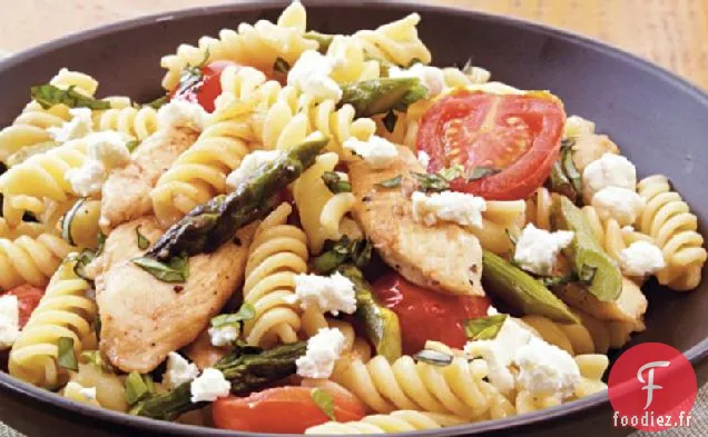 Rotini au Poulet, Asperges et Tomates