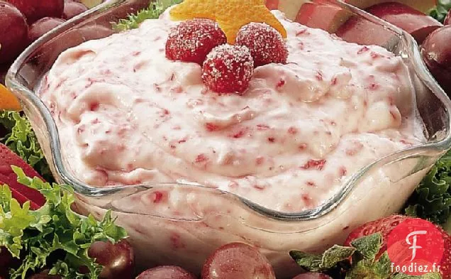 Trempette aux Fruits aux Canneberges avec Couronne de Fruits