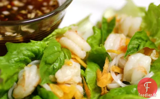Rouleaux de Laitue aux Crevettes Vietnamiennes Épicées