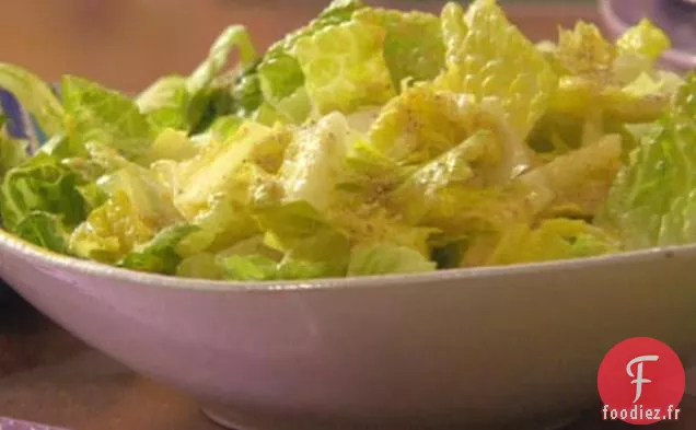 Romaine avec Vinaigrette à l'Ail Rôti à la Poêle