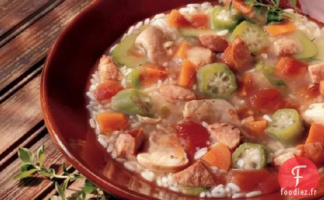 Soupe de Gumbo au Poulet et au Riz à la Mijoteuse