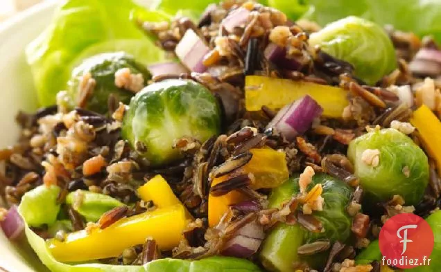 Salades de Choux de Bruxelles Balsamiques à l'Érable et Riz Sauvage