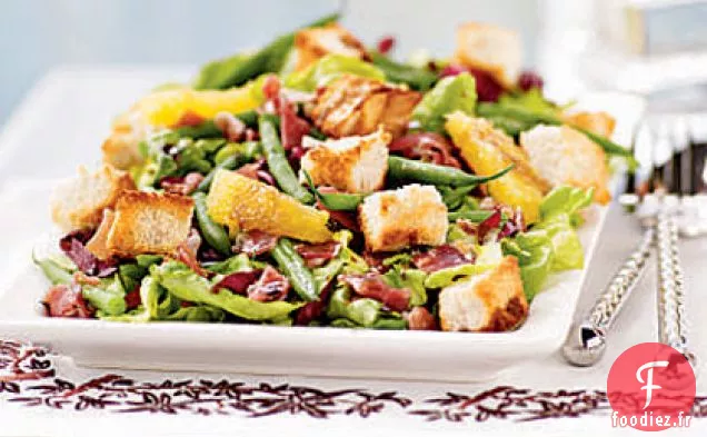 Salade de Radicchio, Haricots Verts et Laitue Sucrée