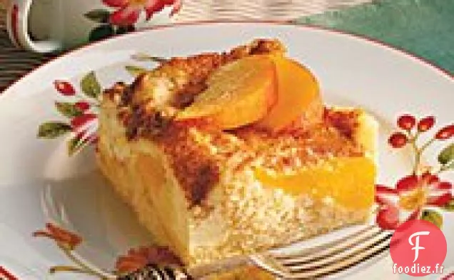Gâteau au Café à la Crème Sure et à la Pêche