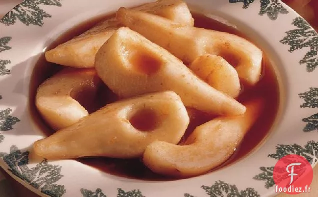 Poires aux Framboises Pochées