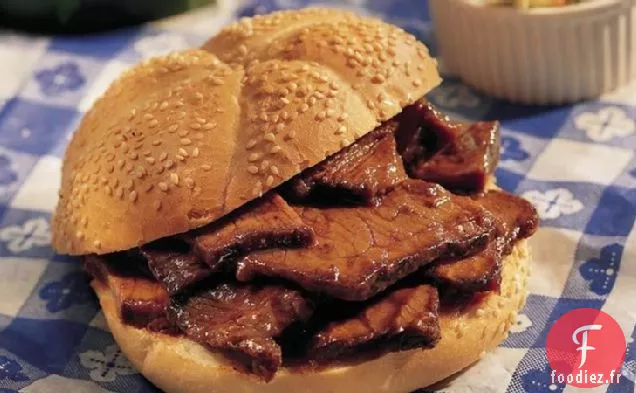 Sandwichs au Bœuf Barbecue à la Mijoteuse