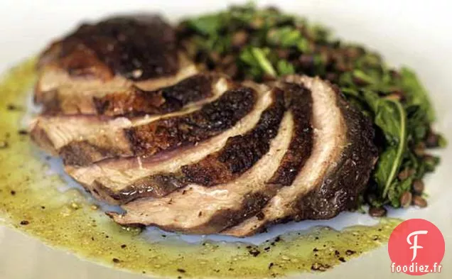 Magret De Canard Infusé Au Café Et Salade De Lentilles Françaises