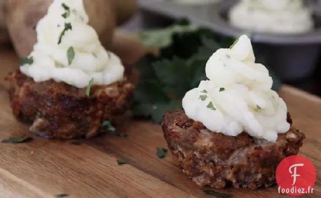 Cupcakes au Pain de Viande avec Glaçage à la Purée de Pommes de Terre