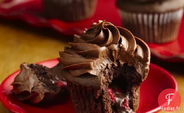 Cupcakes Aux Fraises Enrobés De Chocolat