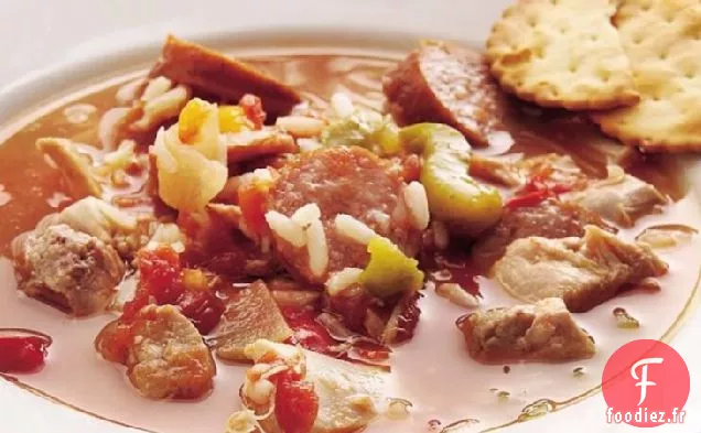 Soupe Épicée au Poulet et aux Saucisses à la Mijoteuse