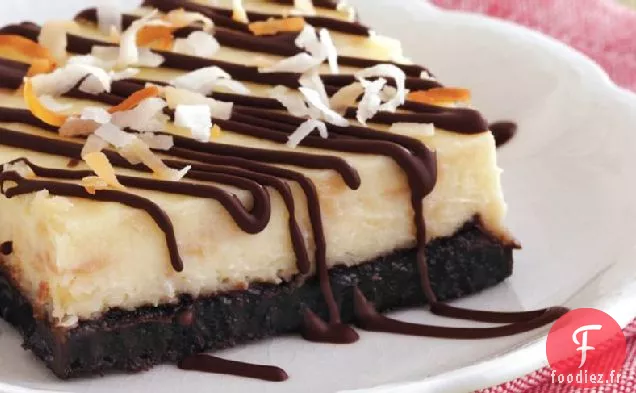 Barres de Gâteau au Fromage à la Noix De Coco Grillée
