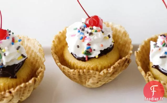 Cupcakes Chauds de Sundae de Fudge