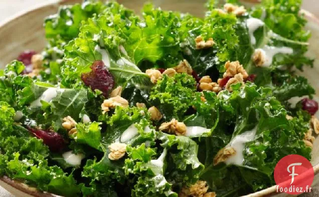 Salade Croquante de Chou Frisé avec Vinaigrette au Yogourt