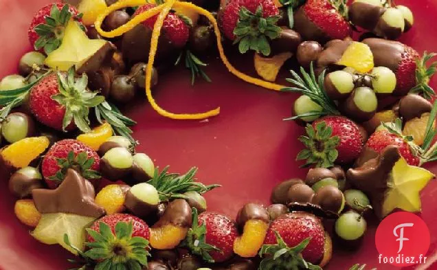 Couronne de Fruits Trempée Au Chocolat