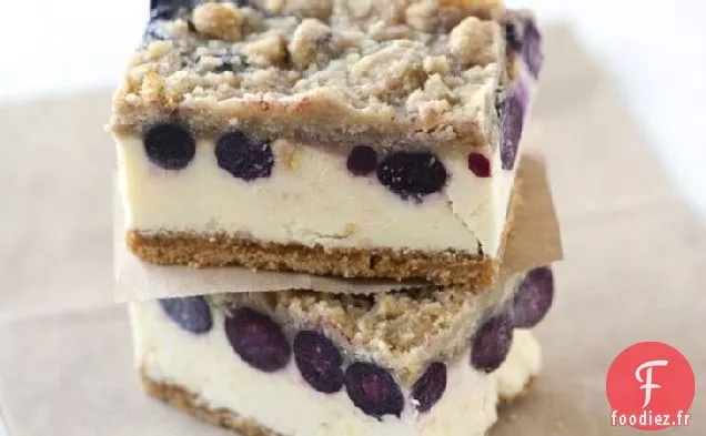 Barres de Gâteau au Fromage Citron-Myrtille