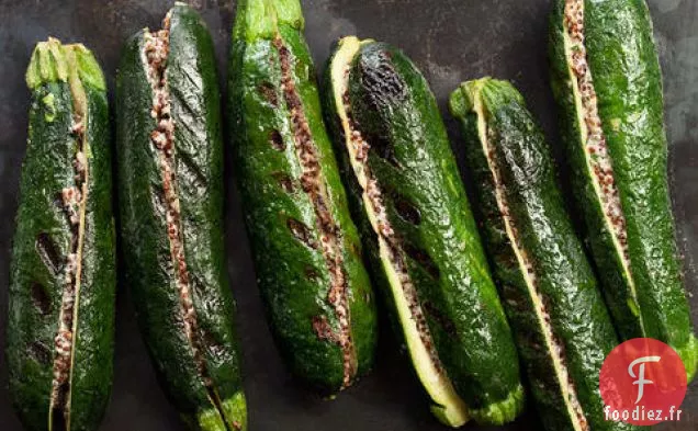 Courgettes Grillées Farcies au Quinoa Végétalien