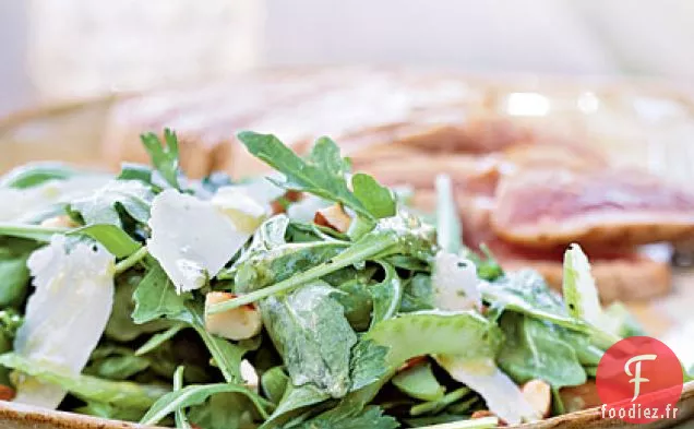 Salade de Roquette et Céleri avec Vinaigrette Citron-Anchois